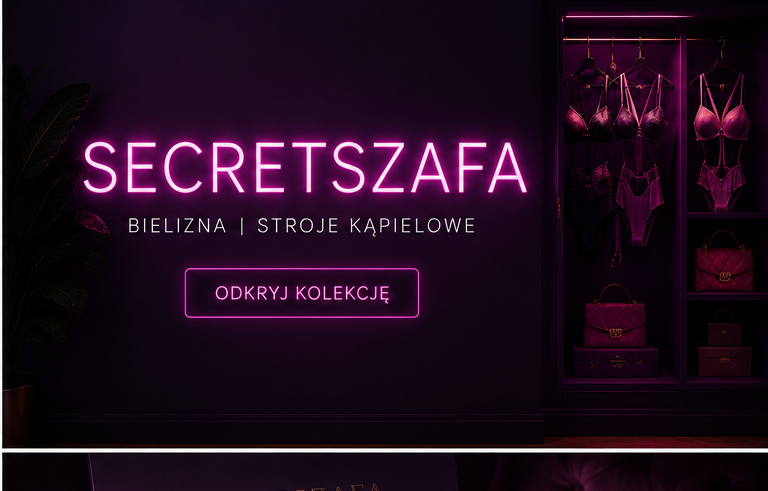 SecretSzafa - neonowy salon z bielizną i strojami kąpielowymi w eleganckiej szafie