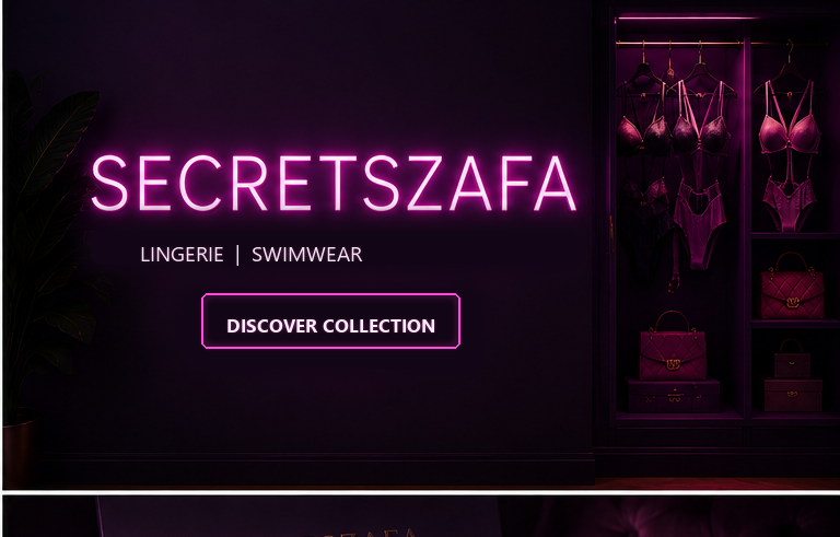 SecretSzafa neon boutique with lingerie and swimwear