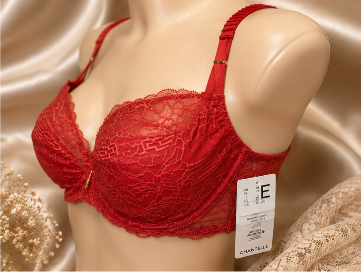 Chantelle 13L14H red lace bra 70E - side