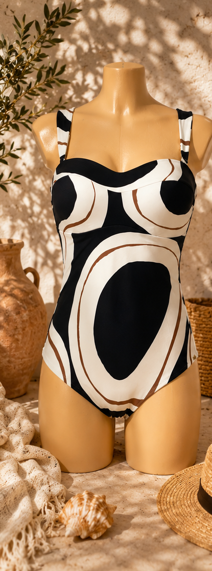Triumph Summer Allure OPD czarno-kremowy - przód