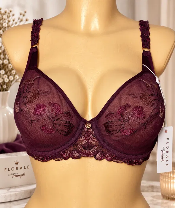 Triumph Freesia Florale W 75D Deep Burgundy - przód